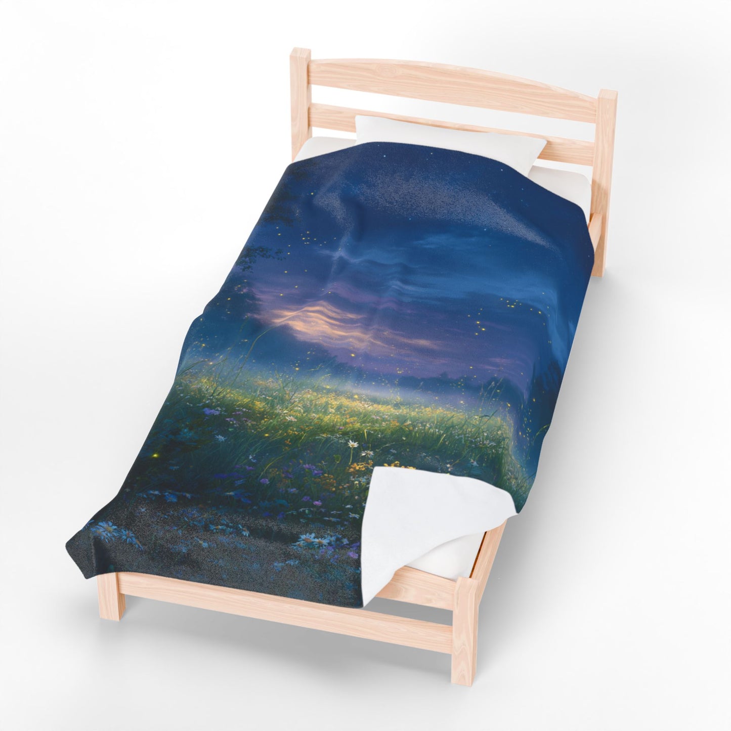 “Meadow Lullaby” Velveteen Plush Blanket – 60" × 80" | Two Homes Co