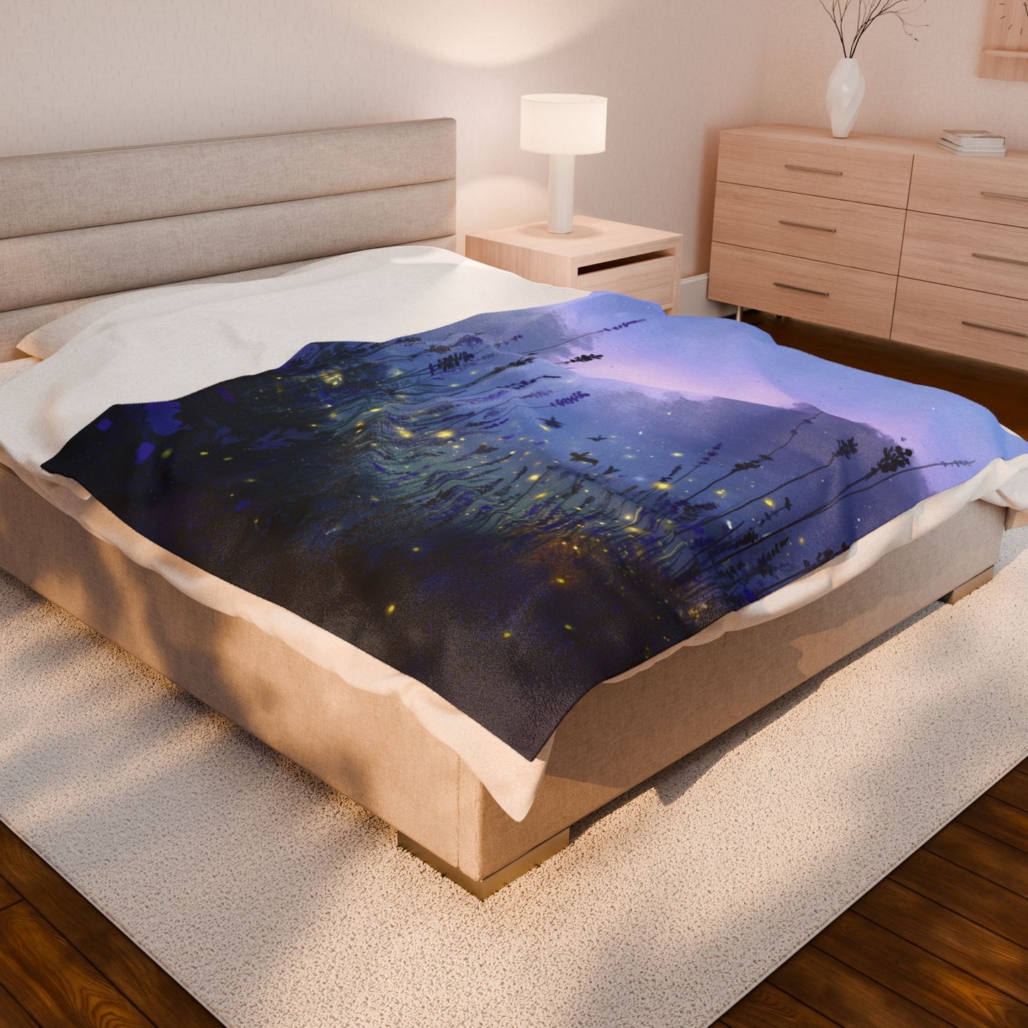 “Twilight Whispers” Velveteen Plush Blanket – 60" × 80" | Two Homes Co