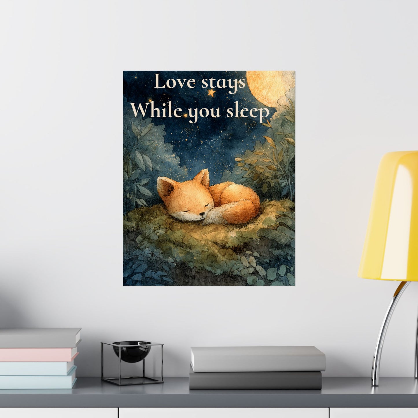 “Love Stays While You Sleep” Kids Affirmation Poster – 16×20 | Two Homes Co