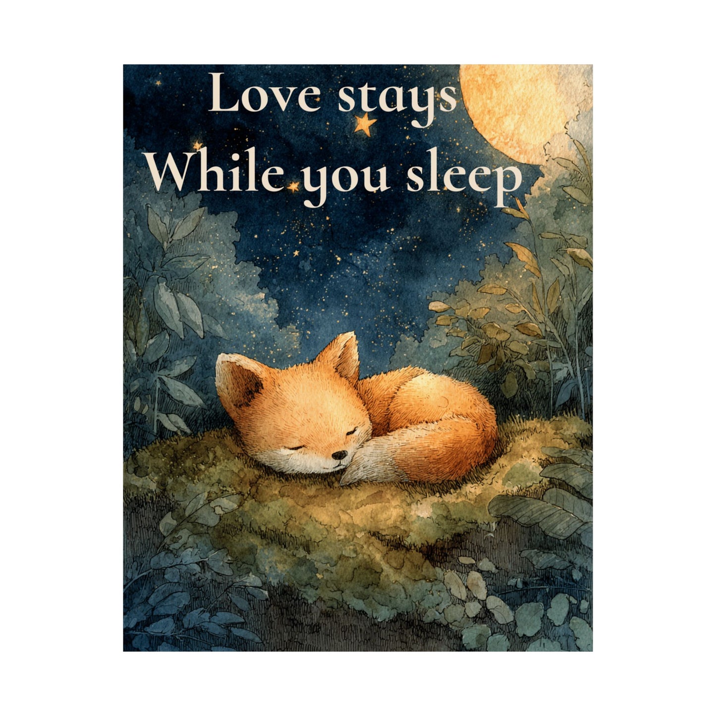 “Love Stays While You Sleep” Kids Affirmation Poster – 16×20 | Two Homes Co