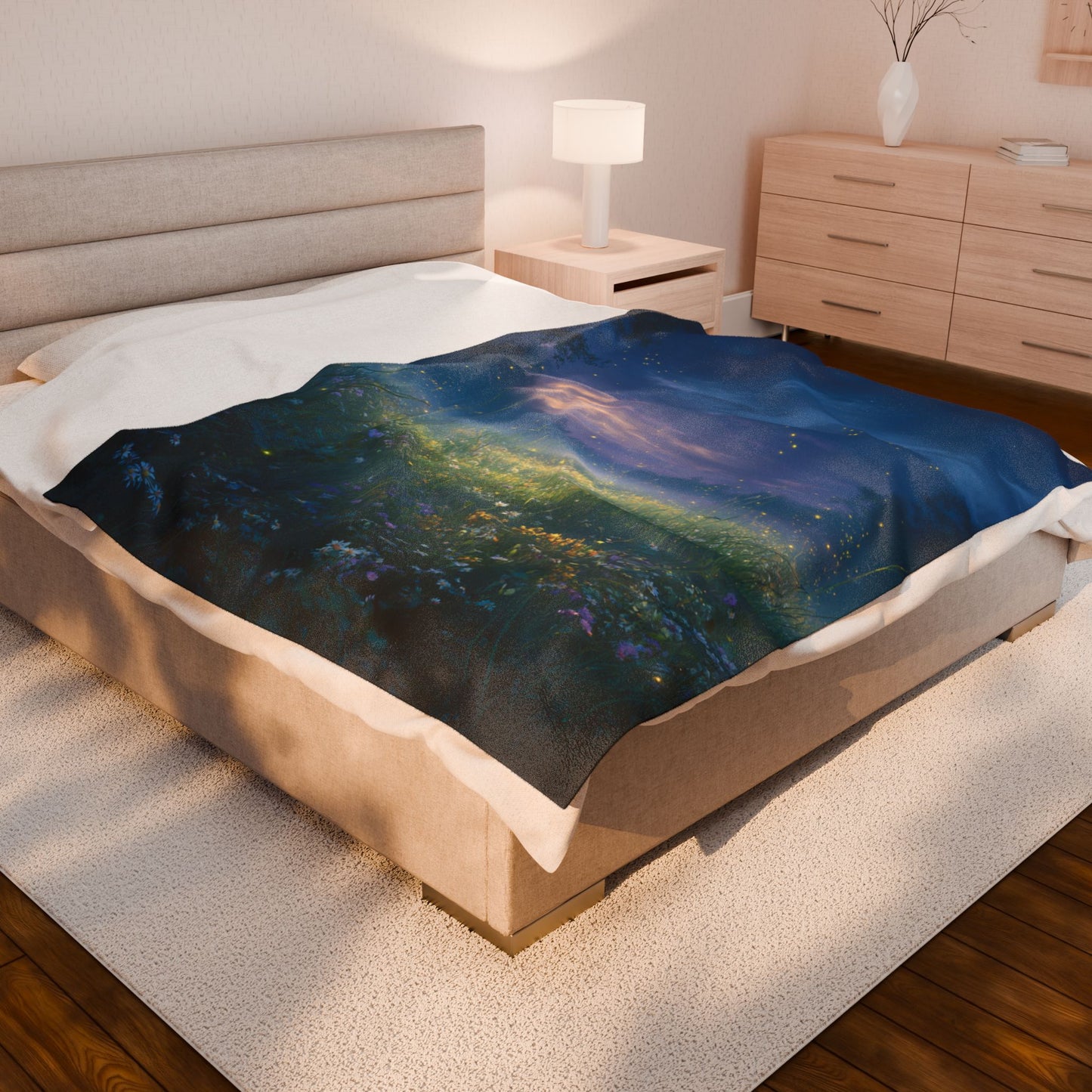 “Meadow Lullaby” Velveteen Plush Blanket – 60" × 80" | Two Homes Co