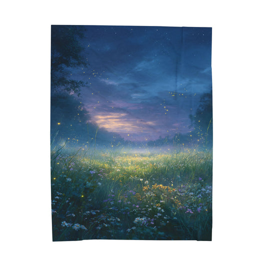 “Meadow Lullaby” Velveteen Plush Blanket – 60" × 80" | Two Homes Co