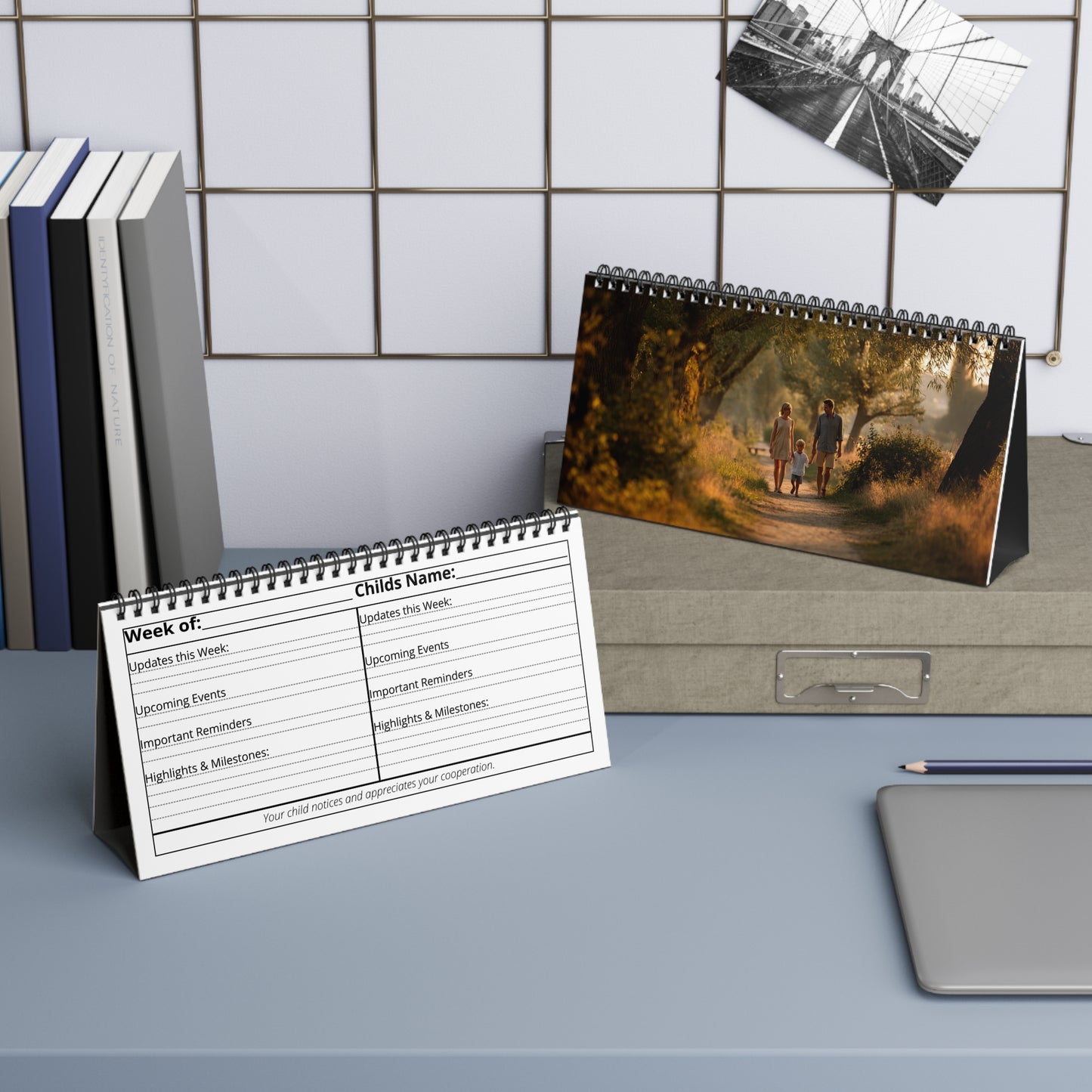 Co-Parent Weekly Handoff Calendar – 12-Week Communication Desk Flipbook | Two Homes Co