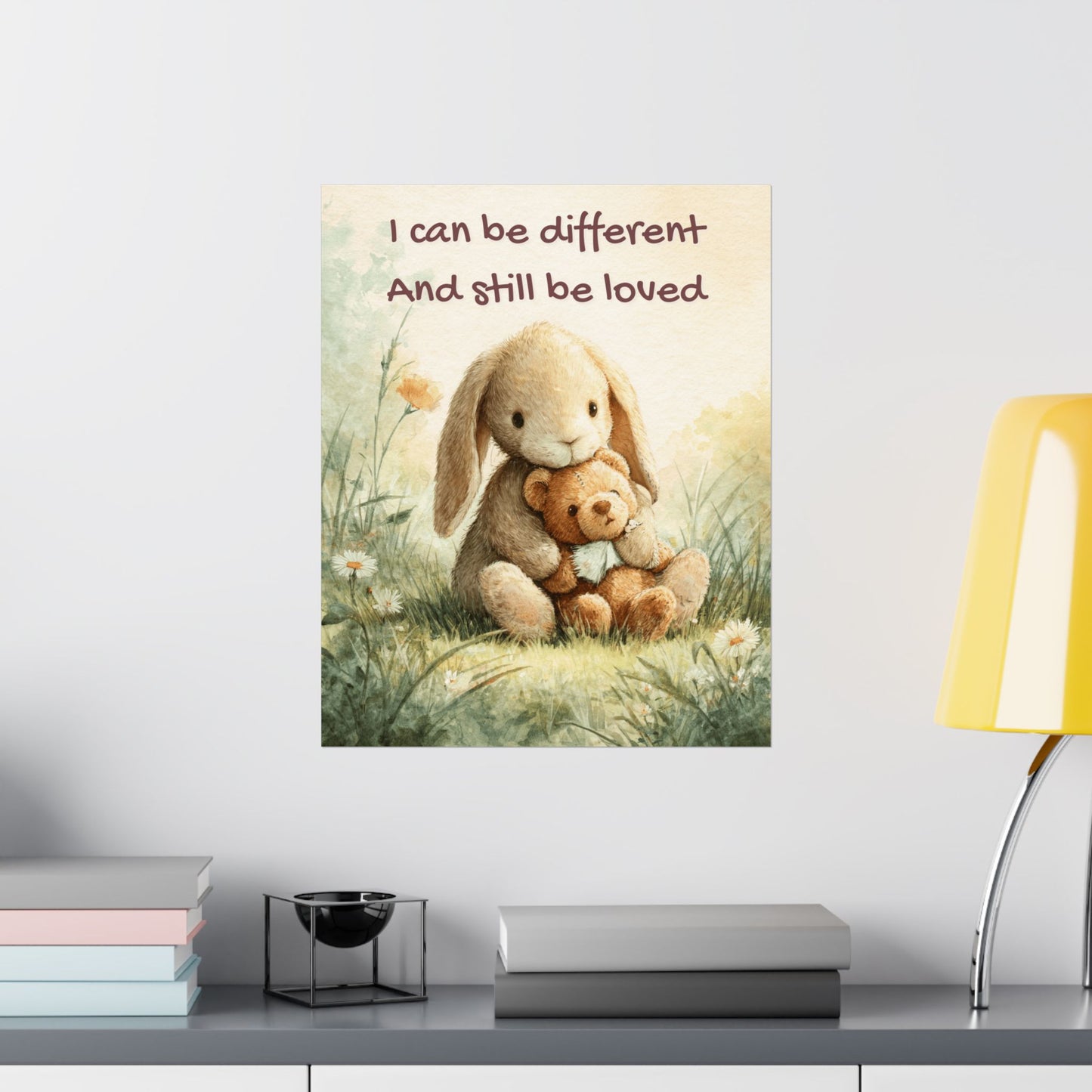 “I Can Be Different and Still Be Loved” Kids Affirmation Poster – 16×20 | Two Homes Co