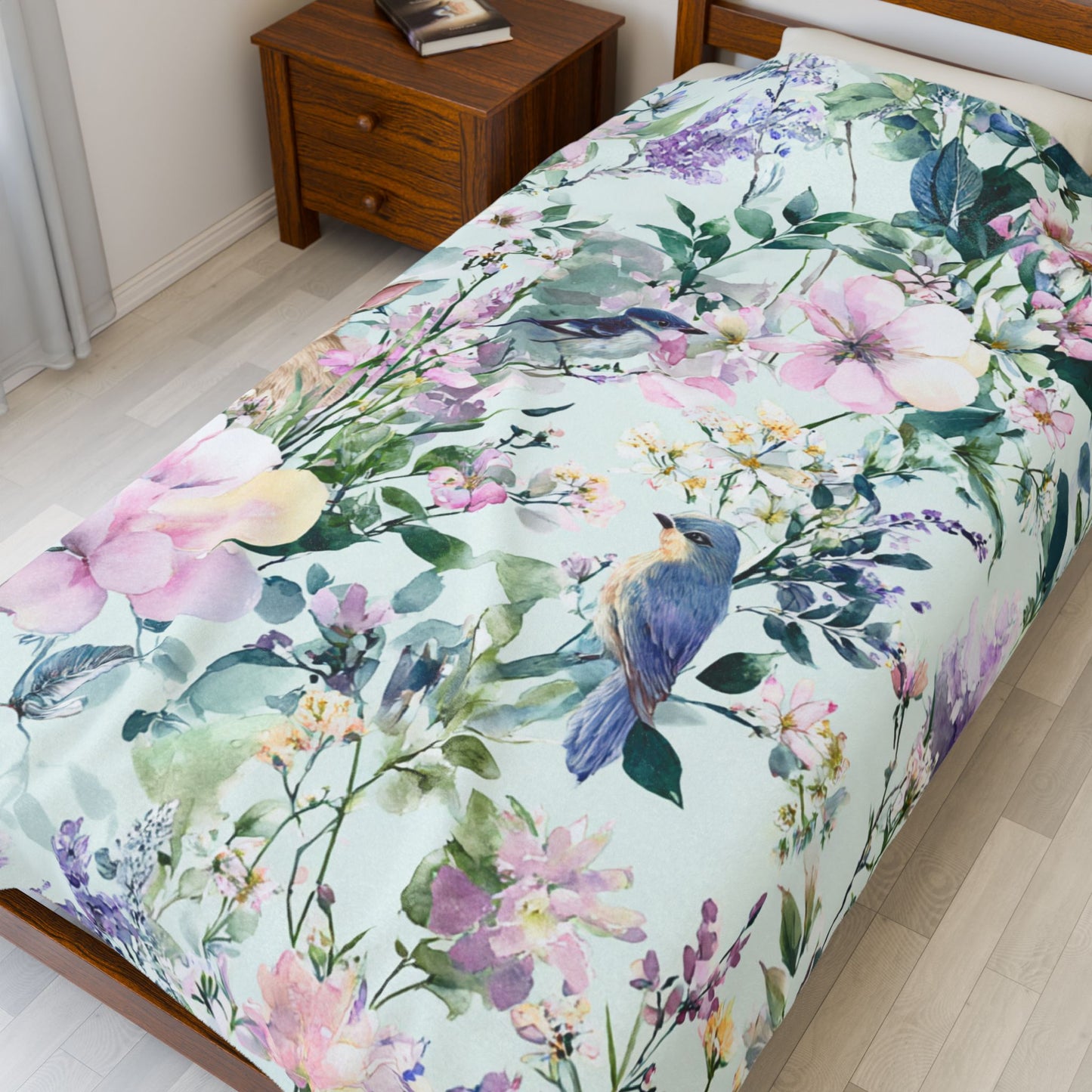 Gentle Garden Dreams Velveteen Plush Blanket – 60×80 | Two Homes Co