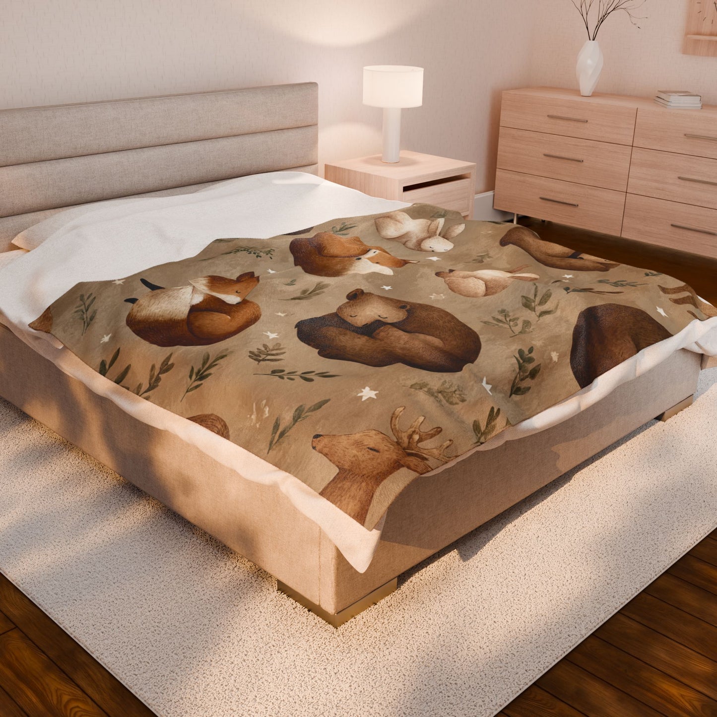 Forest Friends Velveteen Plush Blanket – 60x80 | Two Homes Co