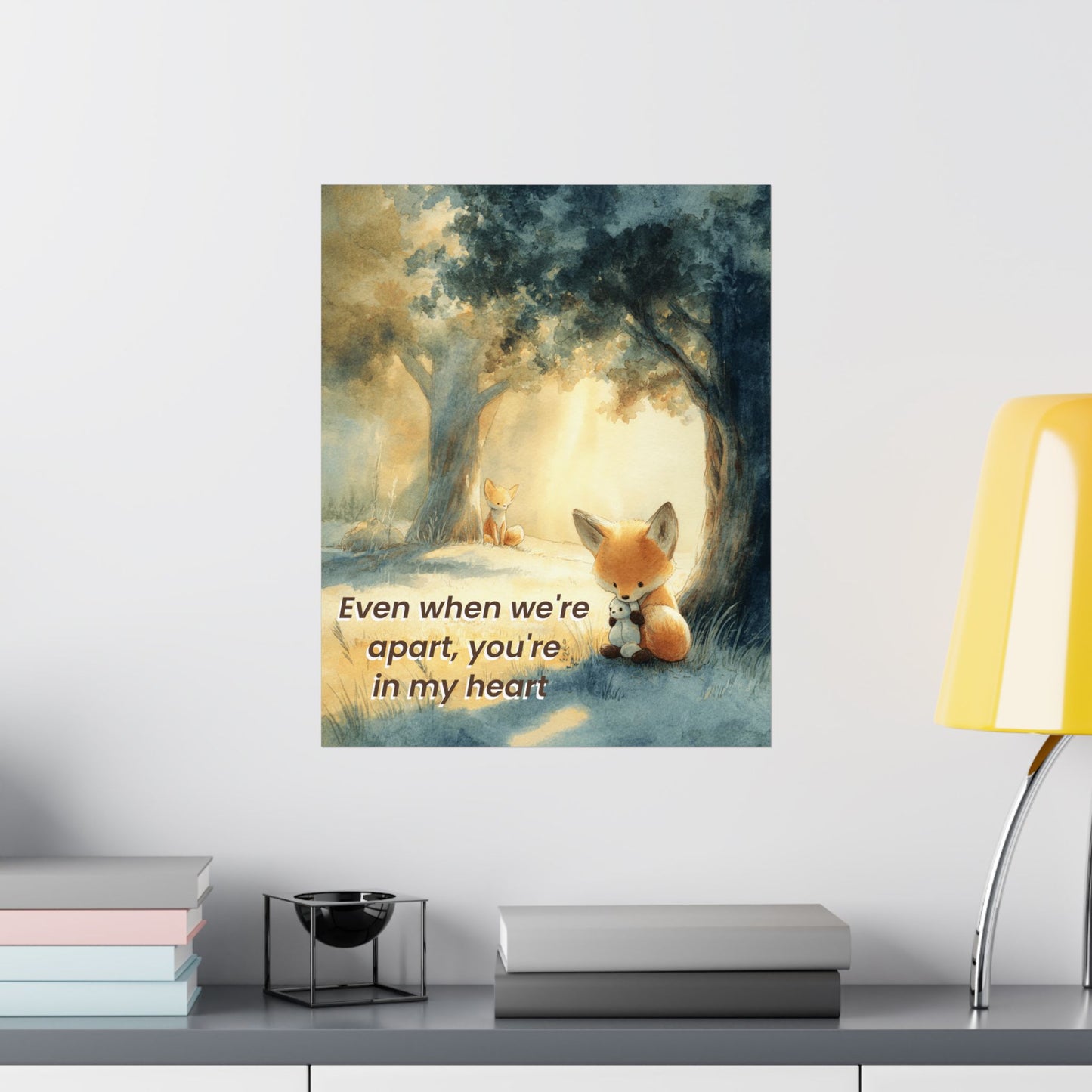 “Even When We’re Apart, You’re in My Heart” Kids Affirmation Poster – 16×20 | Two Homes Co