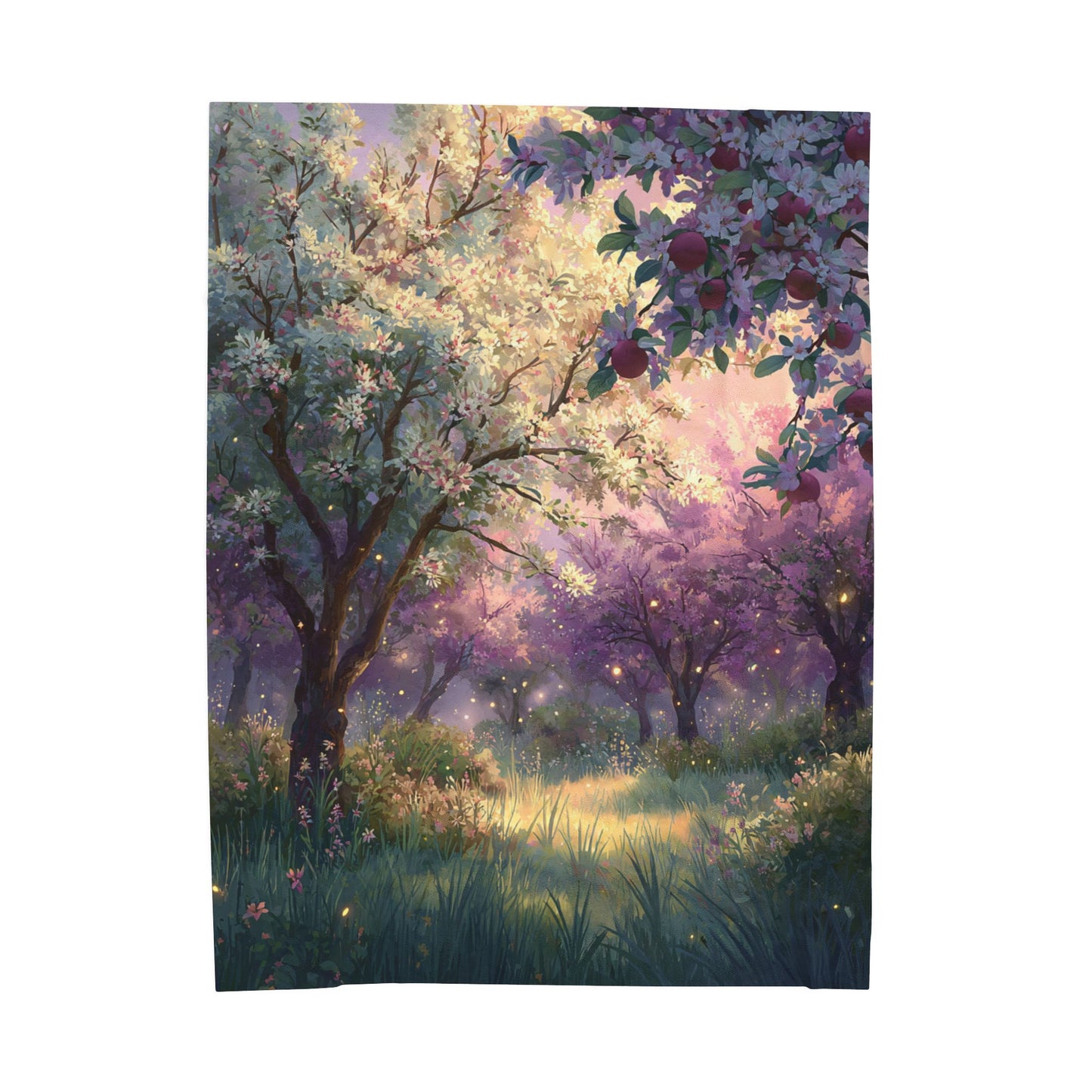 “Enchanted Orchard” Velveteen Plush Blanket – 60" × 80" | Two Homes Co