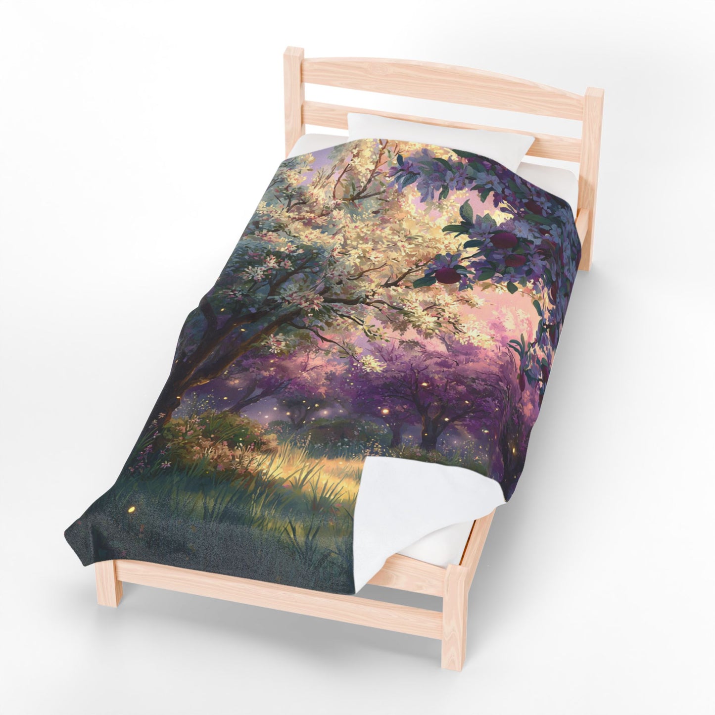 “Enchanted Orchard” Velveteen Plush Blanket – 60" × 80" | Two Homes Co