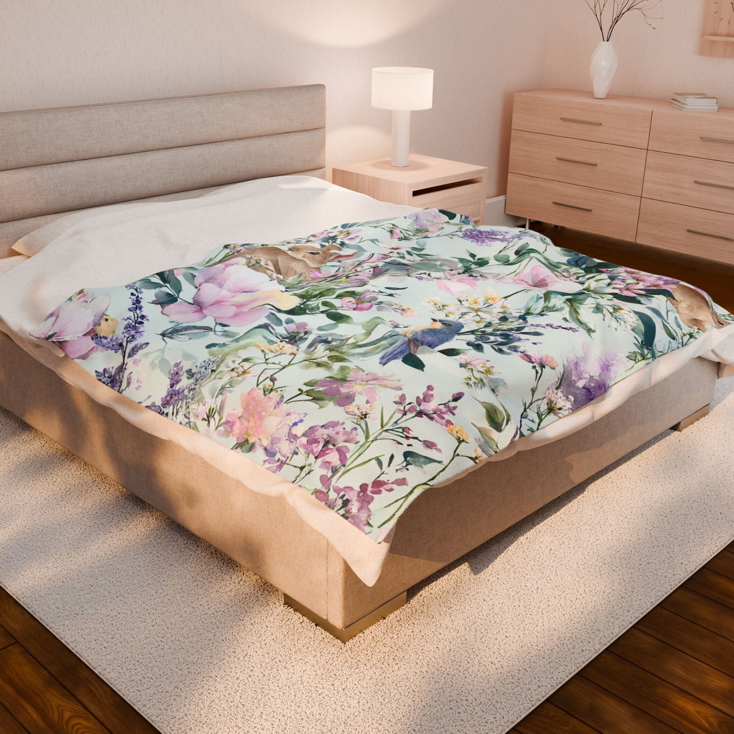 Gentle Garden Dreams Velveteen Plush Blanket – 60×80 | Two Homes Co