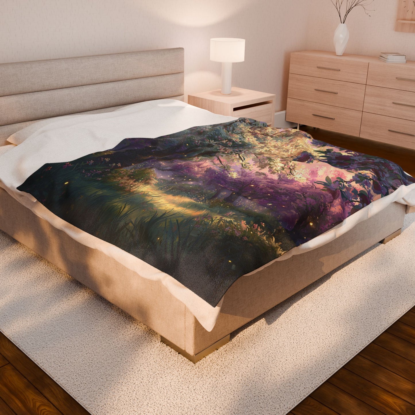 “Enchanted Orchard” Velveteen Plush Blanket – 60" × 80" | Two Homes Co