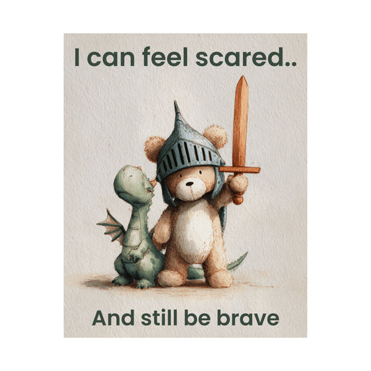 “I Can Feel Scared and Still Be Brave” Kids Affirmation Poster – 16×20 | Two Homes Co