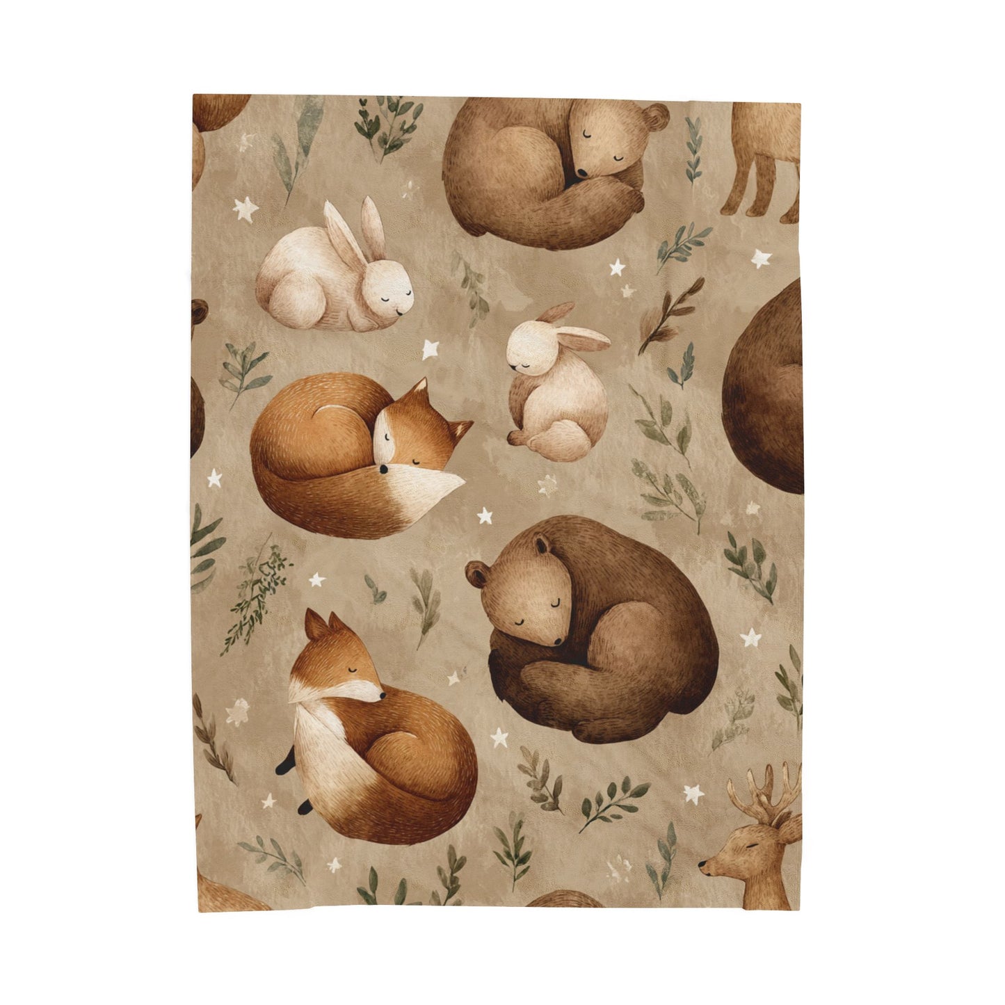 Forest Friends Velveteen Plush Blanket – 60x80 | Two Homes Co