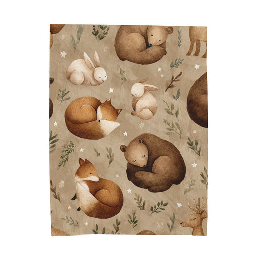 Forest Friends Velveteen Plush Blanket – 60x80 | Two Homes Co