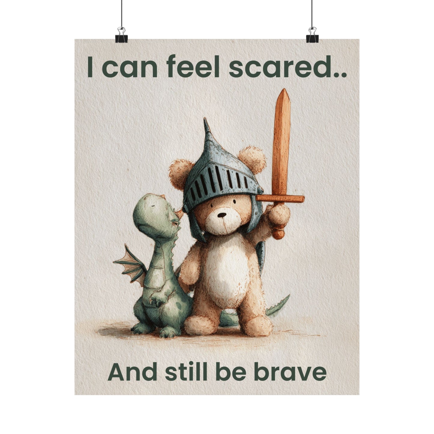 “I Can Feel Scared and Still Be Brave” Kids Affirmation Poster – 16×20 | Two Homes Co