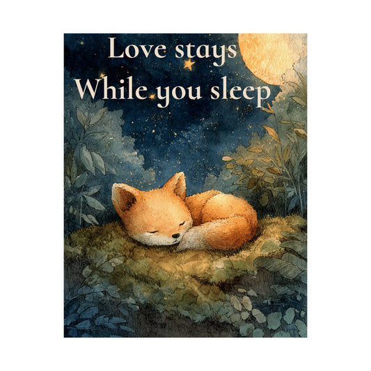 “Love Stays While You Sleep” Kids Affirmation Poster – 16×20 | Two Homes Co