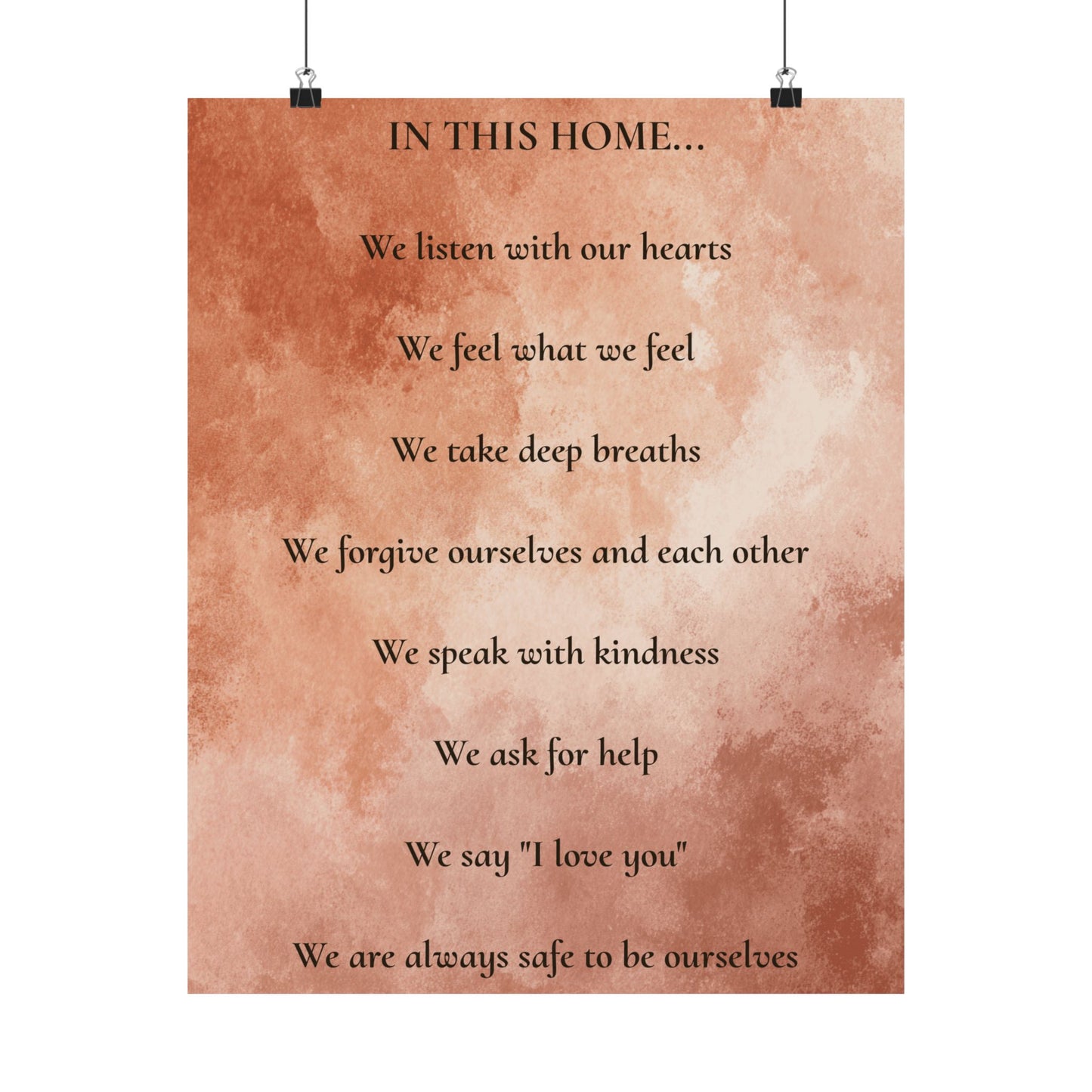 “In This Home…” Affirmation Poster – 16×20 | Two Homes Co