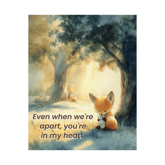 “Even When We’re Apart, You’re in My Heart” Kids Affirmation Poster – 16×20 | Two Homes Co