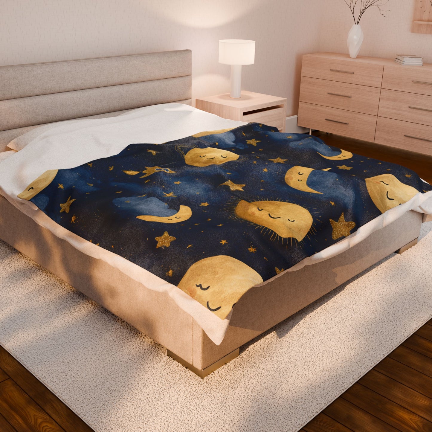 “Cosmic Hugs” Velveteen Plush Blanket – 60×80 | Two Homes Co