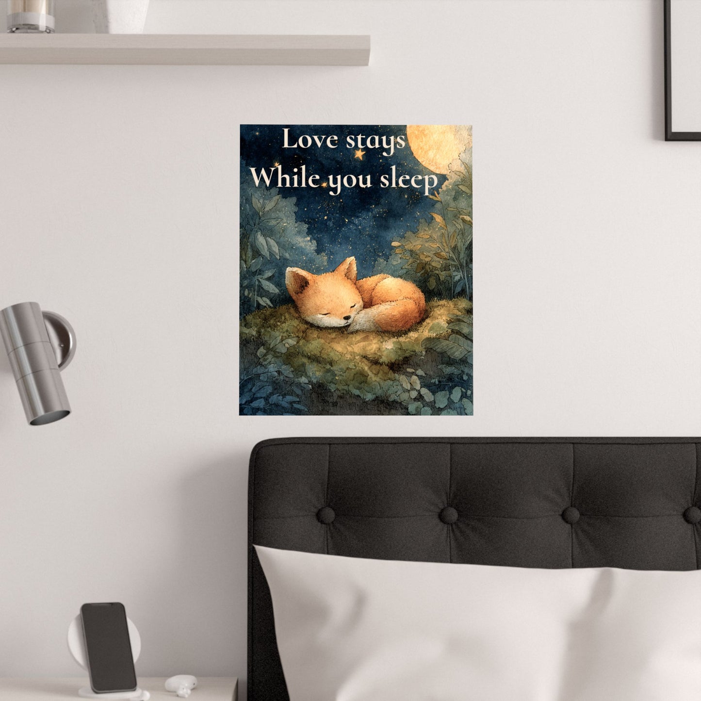 “Love Stays While You Sleep” Kids Affirmation Poster – 16×20 | Two Homes Co