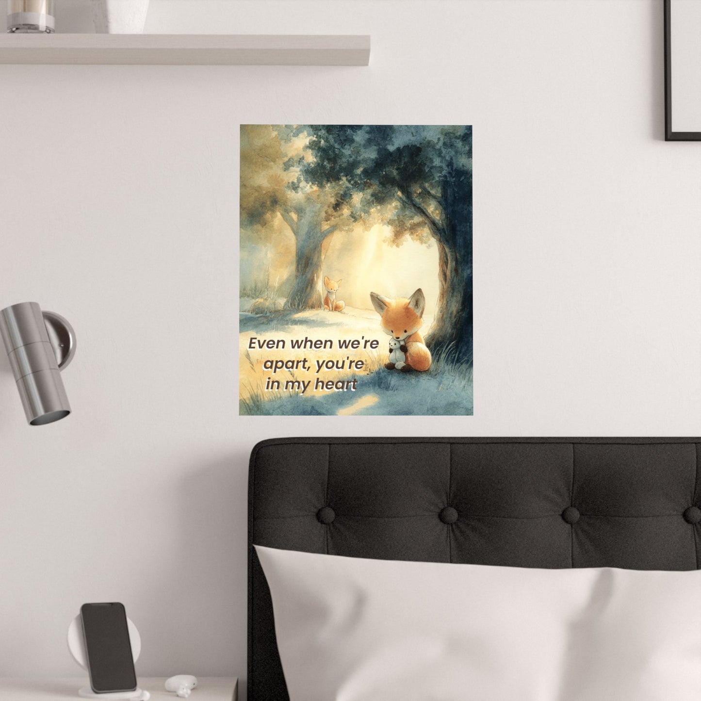 “Even When We’re Apart, You’re in My Heart” Kids Affirmation Poster – 16×20 | Two Homes Co