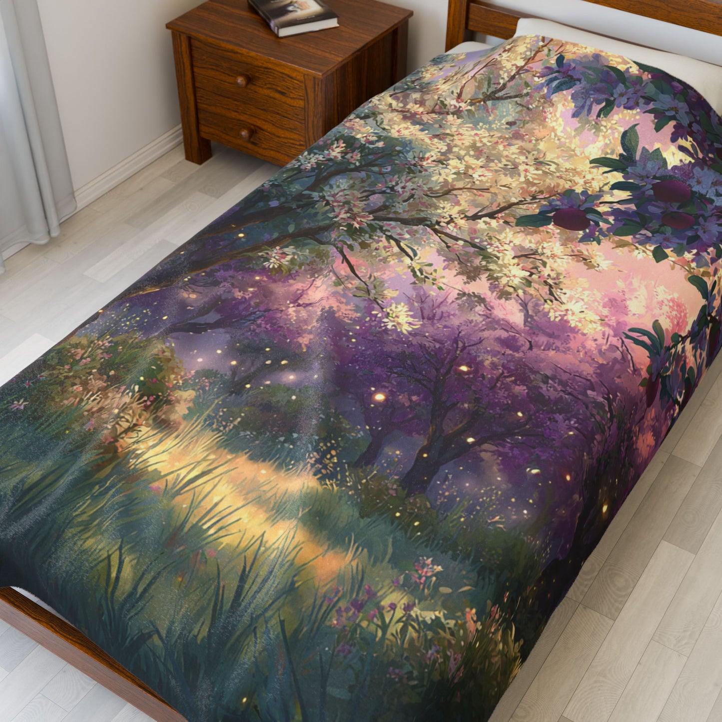 “Enchanted Orchard” Velveteen Plush Blanket – 60" × 80" | Two Homes Co