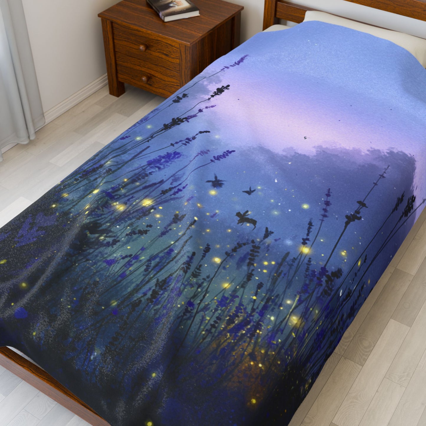 “Twilight Whispers” Velveteen Plush Blanket – 60" × 80" | Two Homes Co