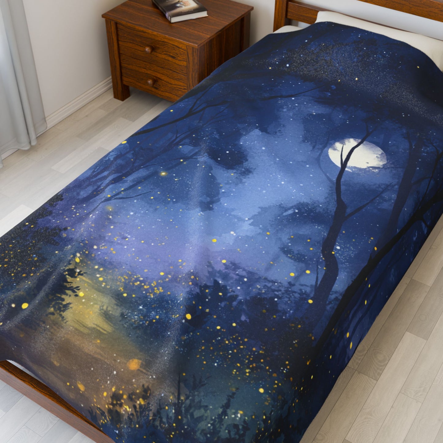 “Starlit Hollow” Velveteen Plush Blanket – 60" × 80" | Two Homes Co