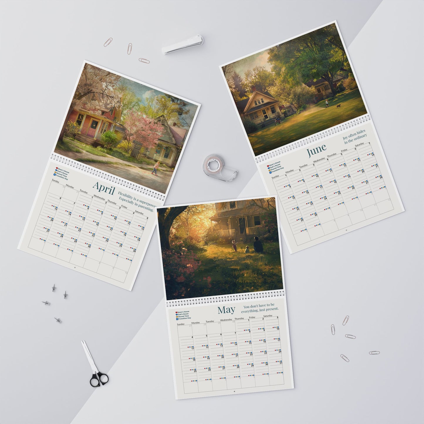 The Co-Parent Wall Calendar 2025 – Two Homes. One Team.