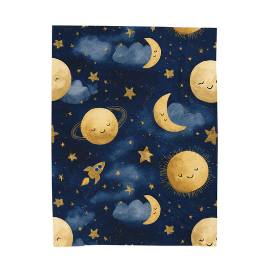 “Cosmic Hugs” Velveteen Plush Blanket – 60×80 | Two Homes Co