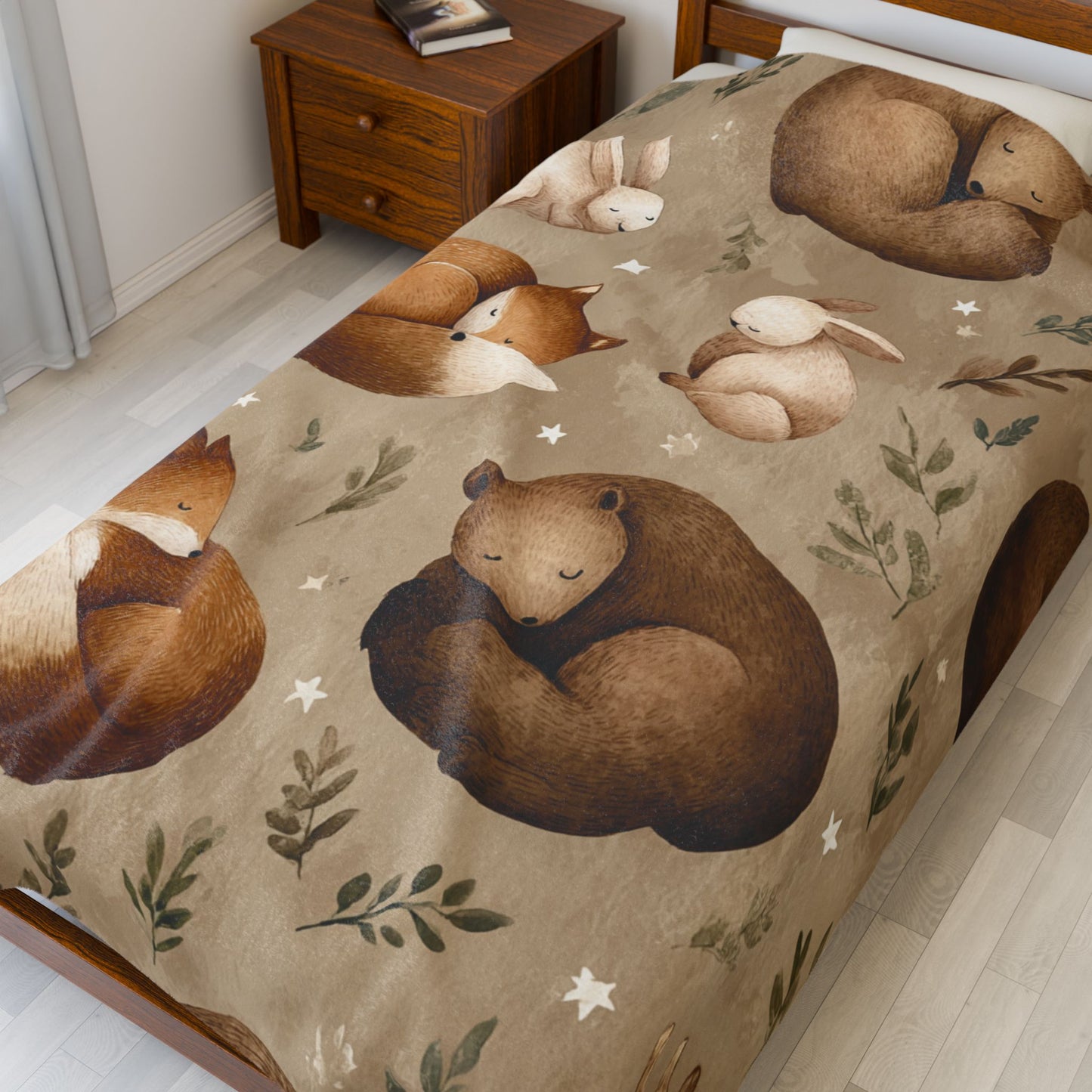 Forest Friends Velveteen Plush Blanket – 60x80 | Two Homes Co
