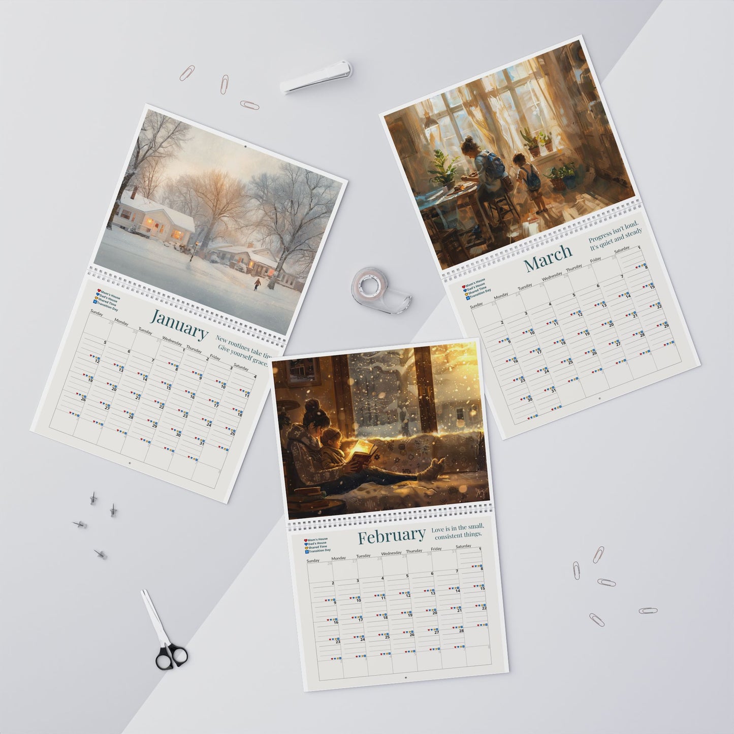 The Co-Parent Wall Calendar 2025 – Two Homes. One Team.