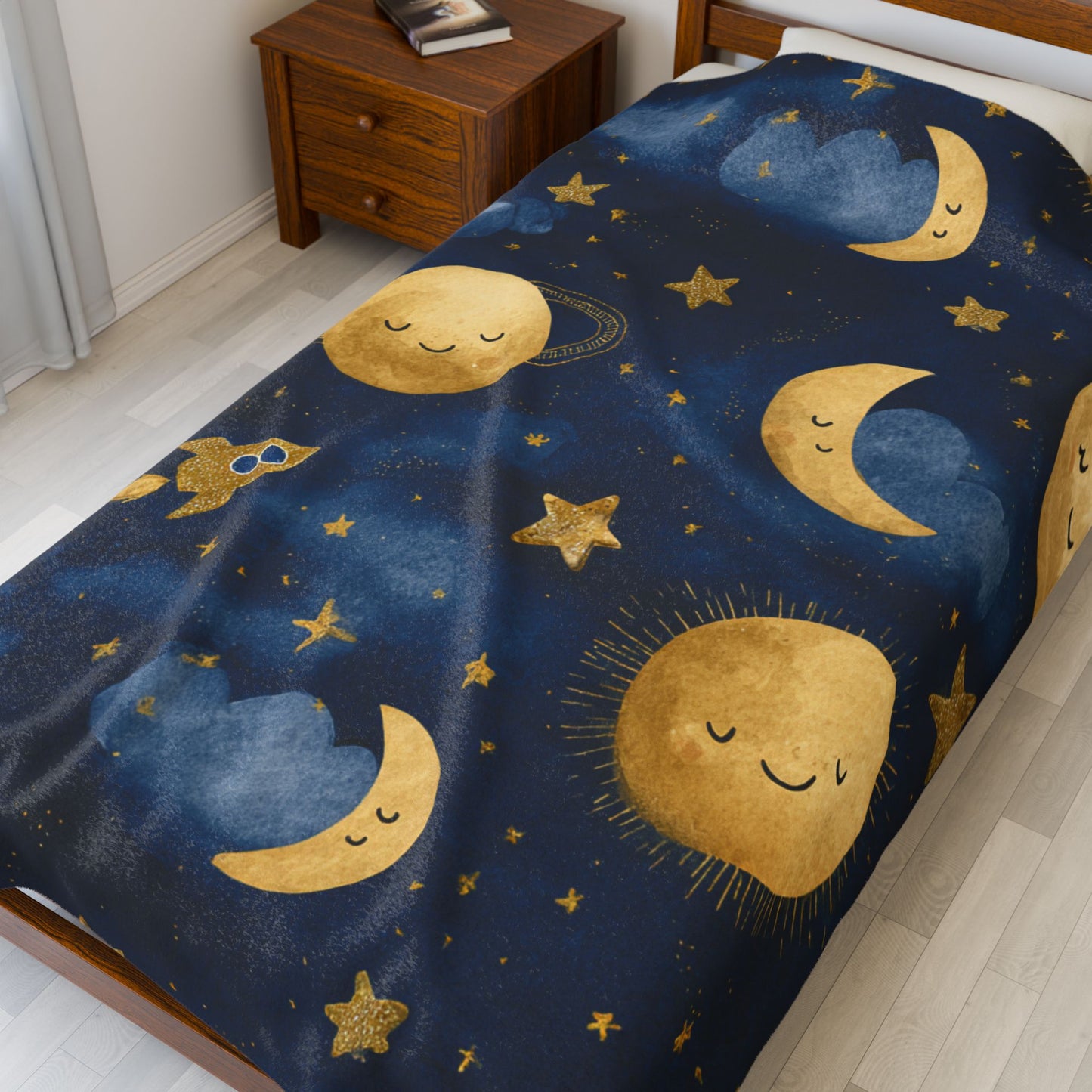 “Cosmic Hugs” Velveteen Plush Blanket – 60×80 | Two Homes Co
